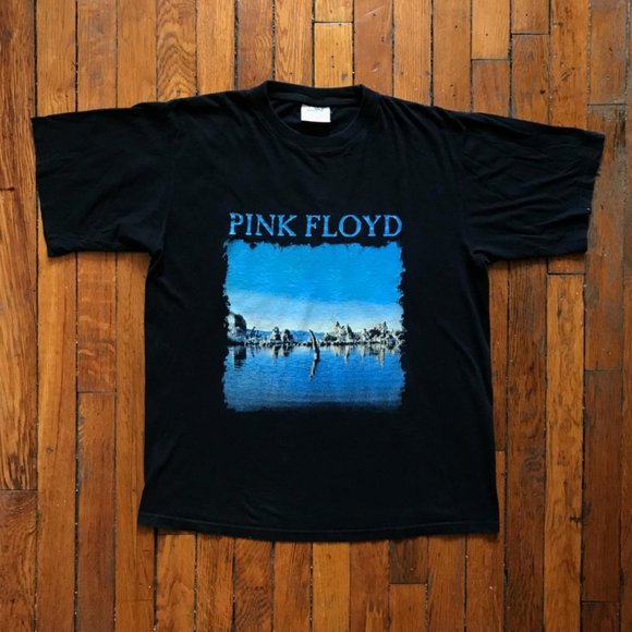 Rare Vintage 90s Promo Stars Pink Floyd Wish You Were Here 1992 Men Black Tshirt